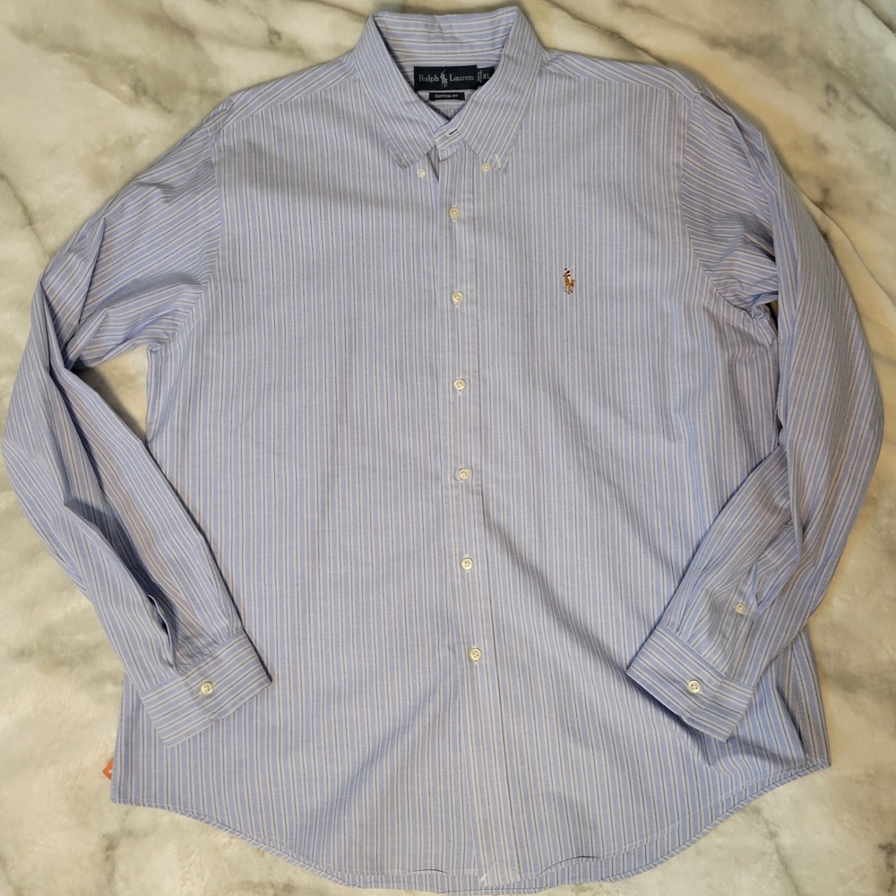 Ralph Lauren Men's Blue Striped Shirt